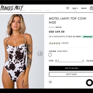 ✨PRINCESS POLLY MOTEL Lanti Top Cow Hide✨